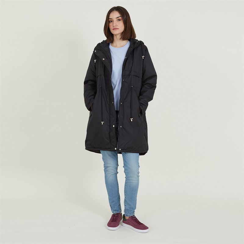 Brave Soul Womens Cairo Padded Parka Jacket Black