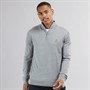 Brave Soul Mens Georgie 1/4 Zip Funnel Neck Sweatshirt Silver Grey Marl