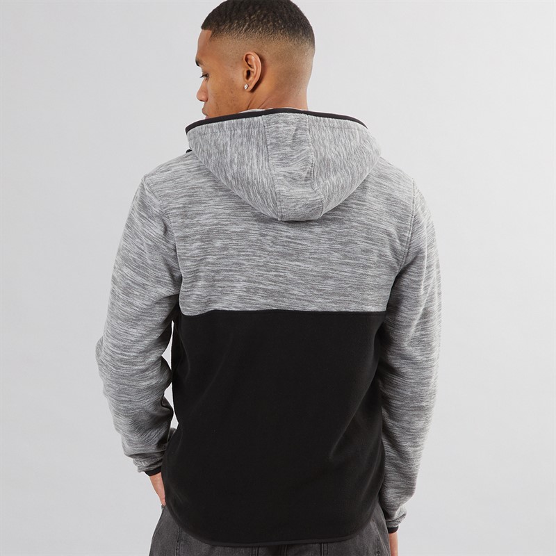 Brave Soul Mens Ingleton Zip Through Hoodie Ecru/Black/Jet Black