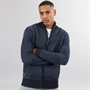 Brave Soul Mens Eadred Fully Lined Zip Through Funnel Neck Jumper Navy Twist