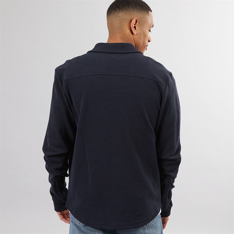 Brave Soul Mens Knight Button Up Long Sleeve Shirt Navy