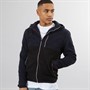 Brave Soul Mens Ingleton Zip Through Hoodie Navy/Black/Jet Black