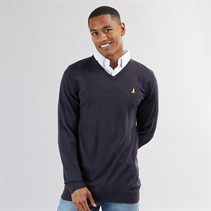 Brave Soul Mens Alvardo V-Neck Jumper Midnight Navy