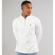 Brave Soul Mens Ryker Long Sleeve 1/4 Zip Polo Off White
