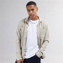 Brave Soul Mens Knight Button Up Long Sleeve Shirt Light Sand