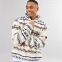 Brave Soul Mens Coleman 1/4 Zip Fleece Cream/Multi