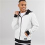 Brave Soul Mens Tyne Zip Through Hoodie Ecru Marl Chevron/Jet Black