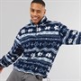 Brave Soul Mens Lykins 1/4 Zip Fleece Navy/Multi