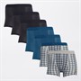 Brave Soul Jongens Set van 7 Boxers Donkerblauw / Blauwgroen / Bedrukte Ruit