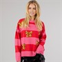 Brave Soul Womens Treasure Jumper Red/Fuscia Pink