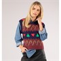 Brave Soul Womens Christmas Joyus Sweater Vest Navy/Wine