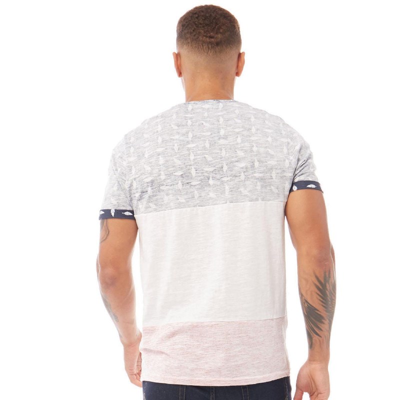 Brave Soul Mens Armus T-Shirt Navy/Optic White/Red