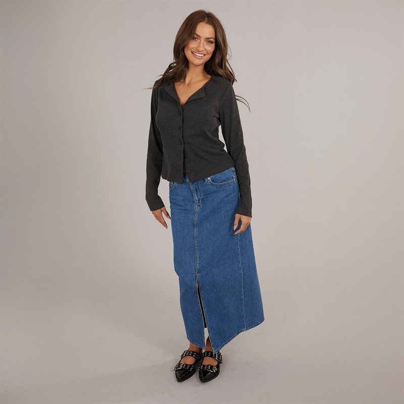 Brave Soul Womens Ellie Top Charcoal Marl