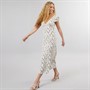 Brave Soul Womens Aloria V-Neck Midi Dress White/Blue Floral