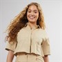 Brave Soul Womens Cropped Shirt Sand