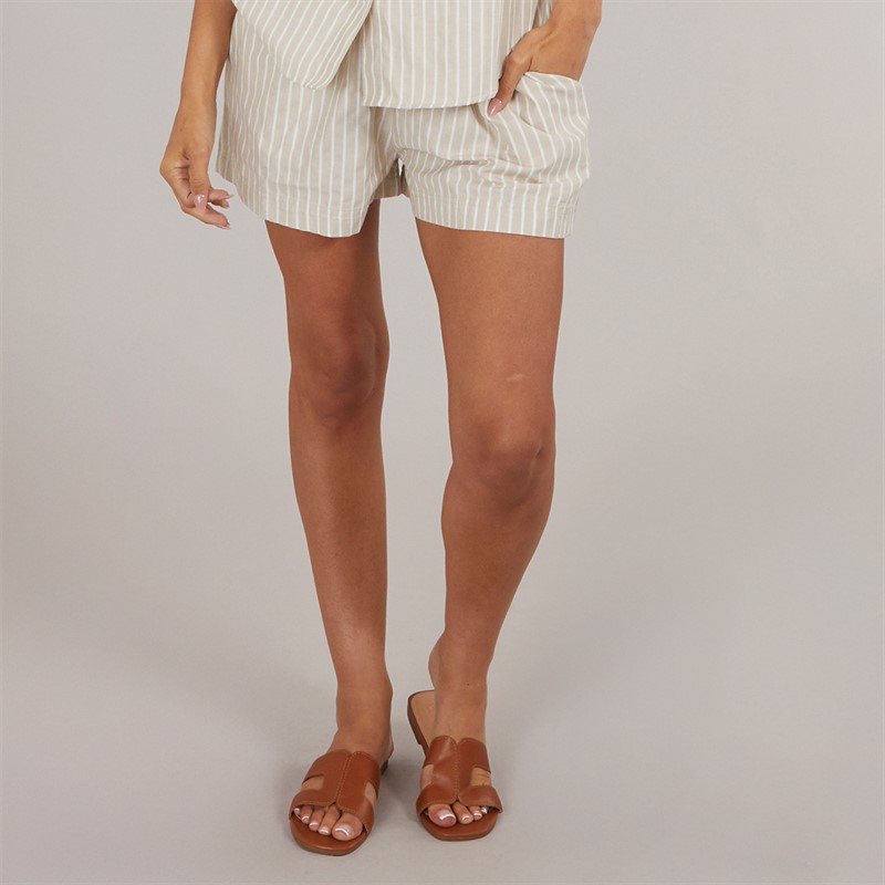 Brave Soul Womens Mary Shorts Stone/Cream