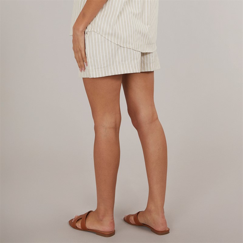 Brave Soul Womens Mary Shorts Stone/Cream