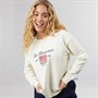 Brave Soul Womens Crew Neck Sweater Cream/Navy