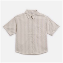 Brave Soul Womens Short Sleeve Shirt Stone/Cream