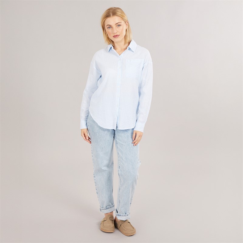 Brave Soul Womens Stripe Shirt Blue/White