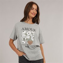 Brave Soul Womens Avenue T-Shirt Grey Marl