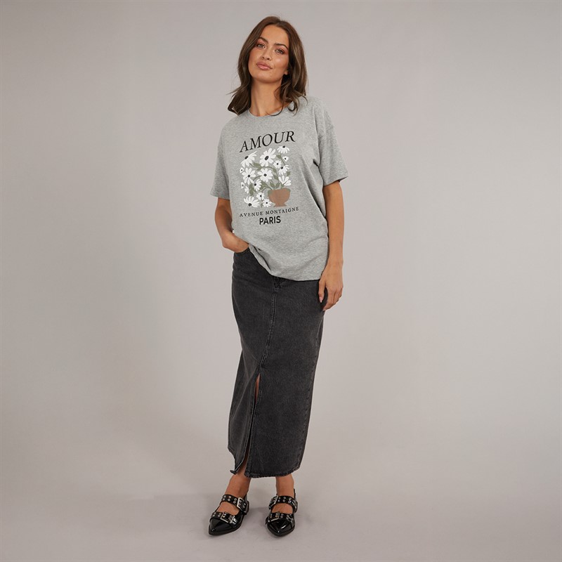 Brave Soul Womens Avenue T-Shirt Grey Marl