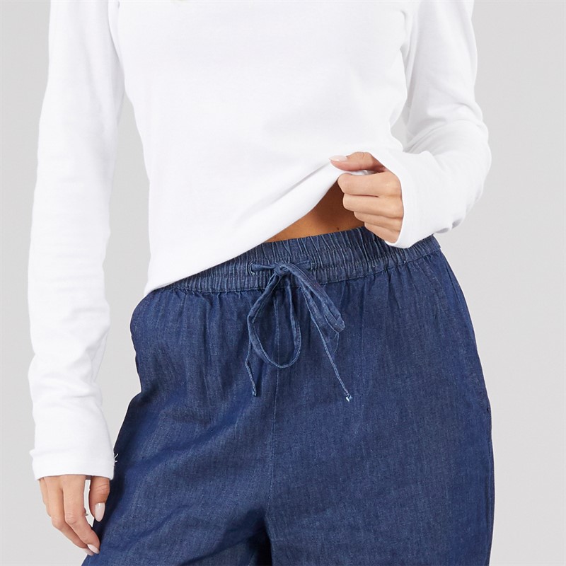 Brave Soul Womens Sol Straight Trousers Indigo