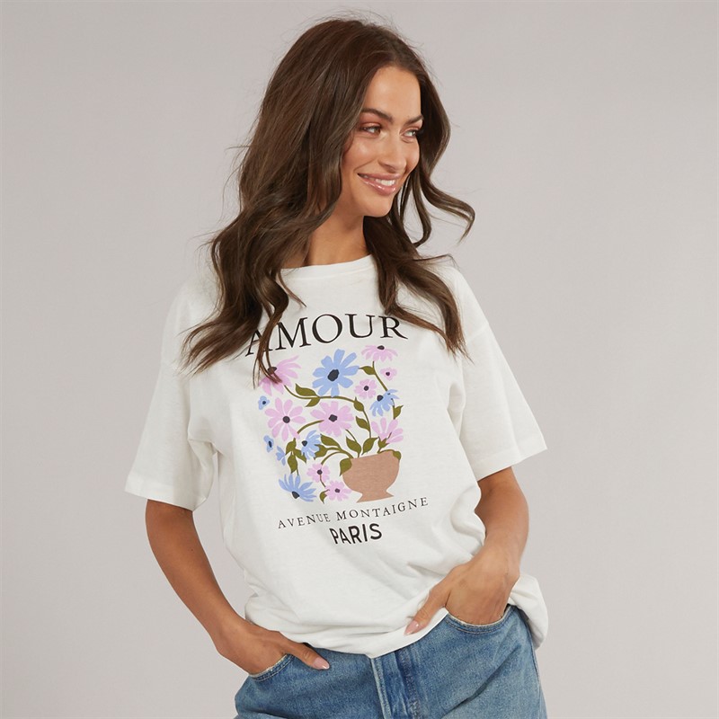 Womens Avenue T-Shirt Cream - Size L