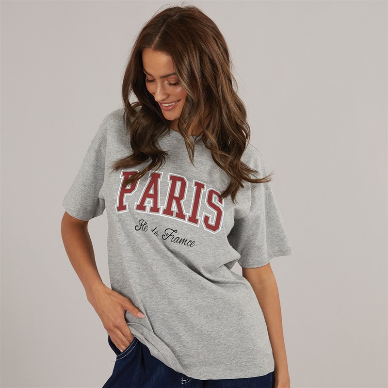 Womens Graphic T-Shirt Dark Grey Marl - Size S