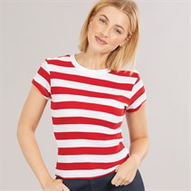 Brave Soul Womens Ade T-Shirt Red/White