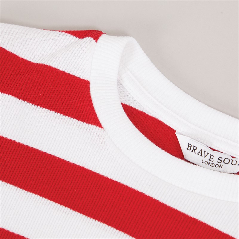 Brave Soul Womens Ade T-Shirt Red/White