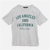 Brave Soul Womens Lala T-Shirt Silver Grey Marl/Green