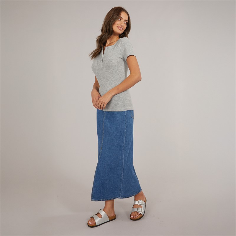 Brave Soul Womens Donnie Top Grey Marl