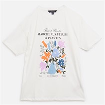 Brave Soul Womens Fleurs T-Shirt Cream