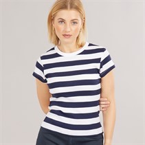 Brave Soul Womens Ade T-Shirt Navy/White