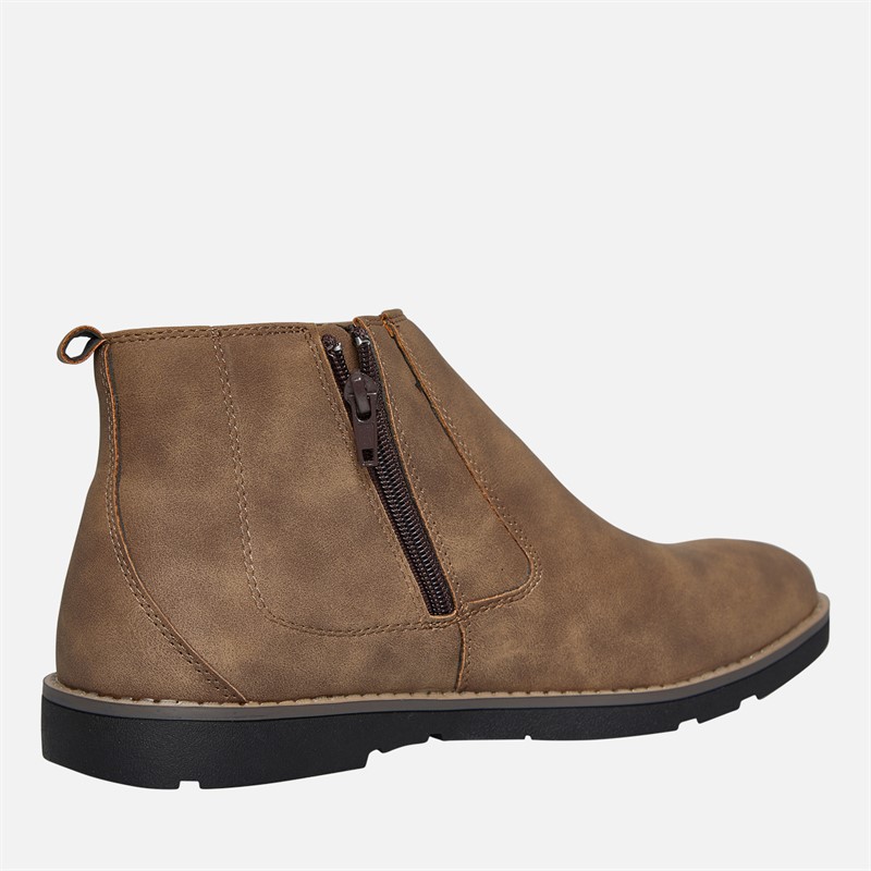 Brave Soul Mens Garret Chelsea Boots Brown