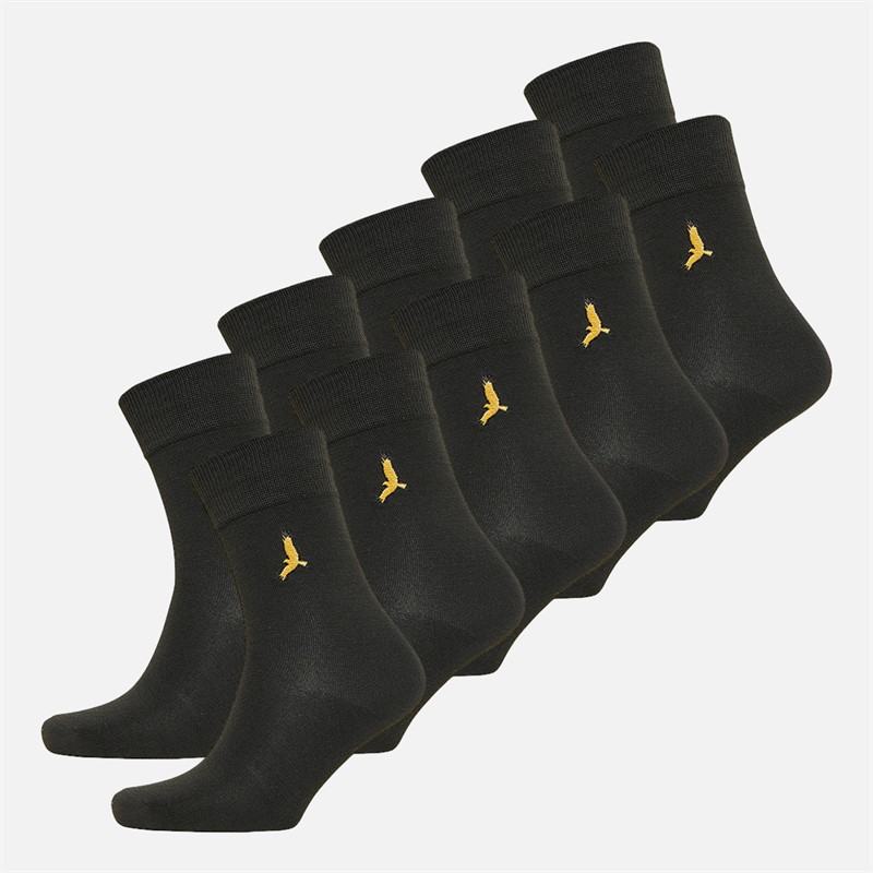 Brave Soul Boys Ten Pack Trainer Socks Black
