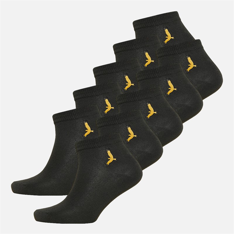 Boys Ten Pack Trainer Socks Black - Size 33