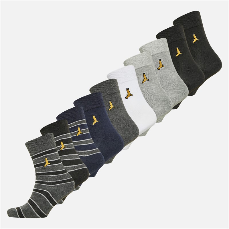 Boys Ten Pack Trainer Socks Multi - Size 38