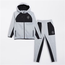 Brave Soul Boys Panel Tracksuit Light Grey Marl/Black