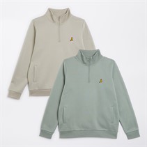 Brave Soul Drenge To Pak Kvart Lynlås Sweatshirts Mineral Grøn / Lys Sten