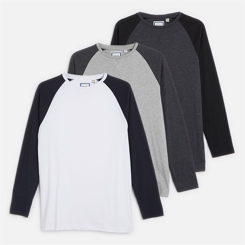 Brave Soul lot de Trois T-shirts Raglan Garçon Multi