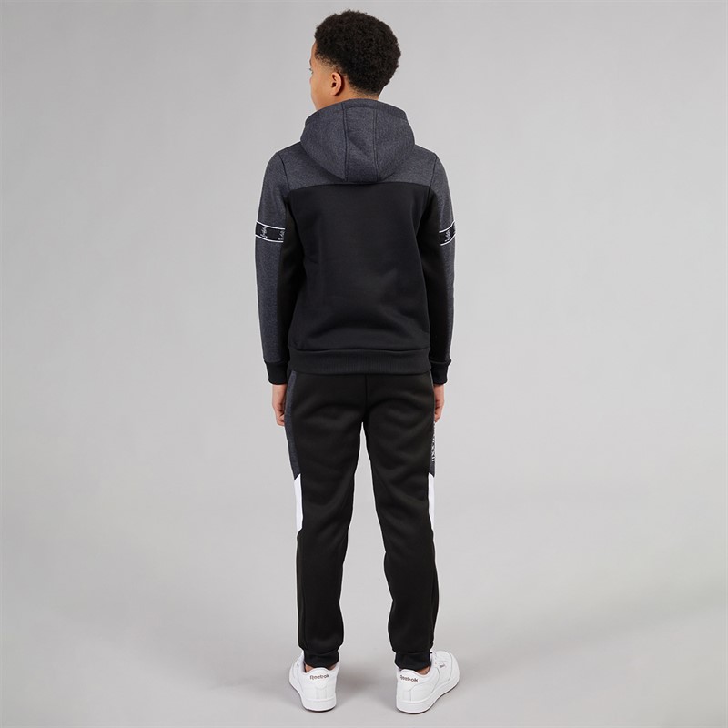 Brave Soul Boys Colour Block Tracksuit Dark Charcoal Marl/Black