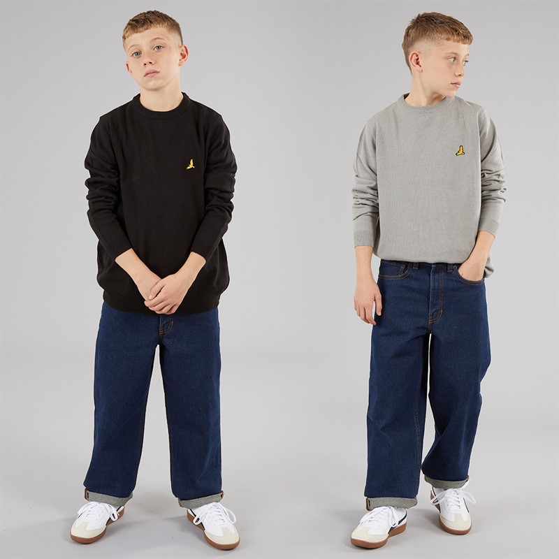 Brave Soul Junge Zwei Pack Pullover Schwarz/Silbergrau Melange