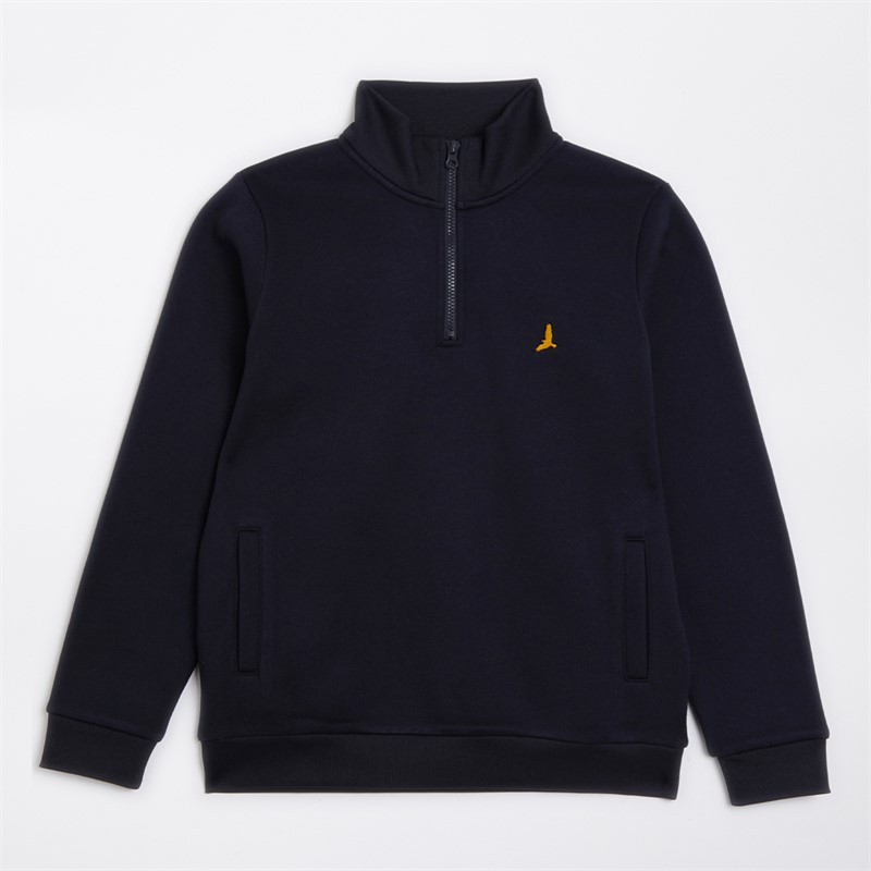 Brave Soul Junge Viertel Reißverschluss Sweatshirt Marineblau