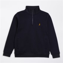 Brave Soul Drenge Quarter Zip Sweatshirt Navy