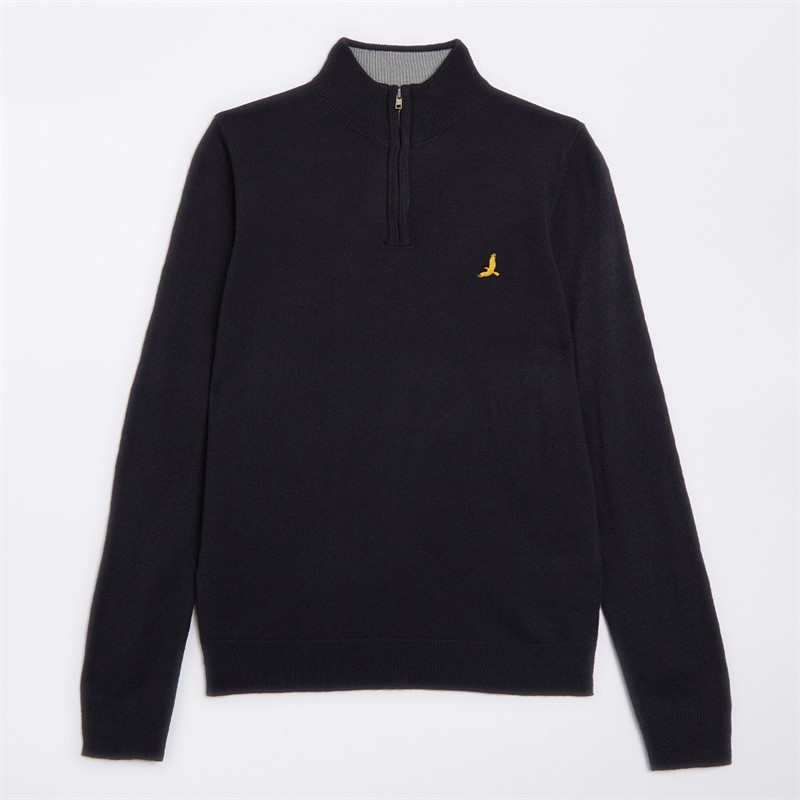 Brave Soul Junge Viertel Reissverschluss Pullover Marineblau