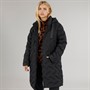 Brave Soul Womens Lilla Long Puffer Coat Black
