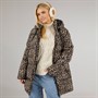 Brave Soul Womens Cello Long Puffer Coat Leopard