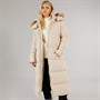 Brave Soul Womens Jewels Long Puffer Coat Cream